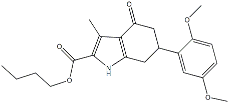 butyl 6-(2,5-dimethoxyphenyl)-3-methyl-4-oxo-4,5,6,7-tetrahydro-1H-indole-2-carboxylate Structure