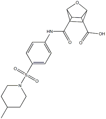 3-((4-((4-methylpiperidin-1-yl)sulfonyl)phenyl)carbamoyl)-7-oxabicyclo[2.2.1]heptane-2-carboxylic acid Struktur