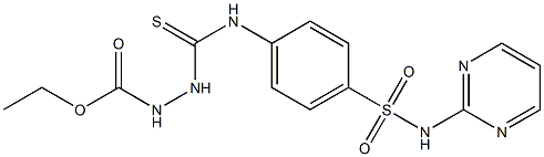 ethyl 2-((4-(N-(pyrimidin-2-yl)sulfamoyl)phenyl)carbamothioyl)hydrazinecarboxylate Struktur