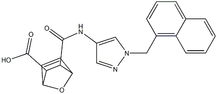 3-((1-(naphthalen-1-ylmethyl)-1H-pyrazol-4-yl)carbamoyl)-7-oxabicyclo[2.2.1]hept-5-ene-2-carboxylic acid Struktur