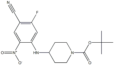 tert-butyl4-(4-cyano-5-fluoro-2-nitrophenylamino)piperidine-1-carboxylate Struktur