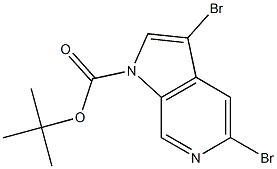 3,5-Dibromo-pyrrolo[2,3-c]pyridine-1-carboxylic acid tert-butyl ester Struktur