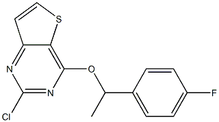 2-chloro-4-(1-(4-fluorophenyl)ethoxy)thieno[3,2-d]pyrimidine Struktur