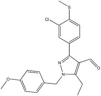 3-(3-chloro-4-(methylthio)phenyl)-5-ethyl-1-(4-methoxybenzyl)-1H-pyrazole-4-carbaldehyde