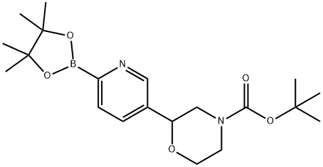 tert-butyl 2-(6-(4,4,5,5-tetramethyl-1,3,2-dioxaborolan-2-yl)pyridin-3-yl)morpholine-4-carboxylate Struktur