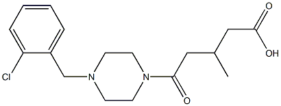 5-[4-(2-chlorobenzyl)piperazin-1-yl]-3-methyl-5-oxopentanoic acid Struktur