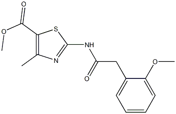 methyl 2-(2-(2-methoxyphenyl)acetamido)-4-methylthiazole-5-carboxylate Struktur