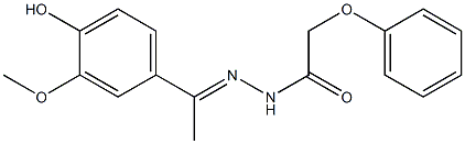 (E)-N'-(1-(4-hydroxy-3-methoxyphenyl)ethylidene)-2-phenoxyacetohydrazide Struktur