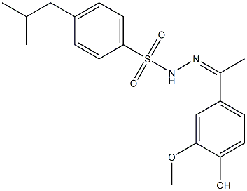 (Z)-N'-(1-(4-hydroxy-3-methoxyphenyl)ethylidene)-4-isobutylbenzenesulfonohydrazide Struktur