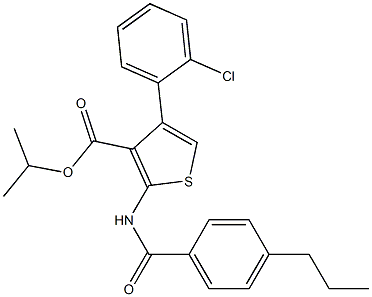 isopropyl 4-(2-chlorophenyl)-2-(4-propylbenzamido)thiophene-3-carboxylate Struktur