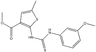 methyl 2-(3-(3-methoxyphenyl)thioureido)-5-methylthiophene-3-carboxylate Struktur