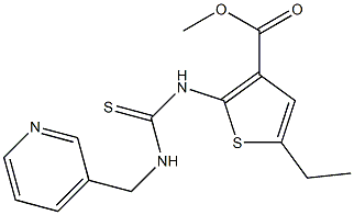 methyl 5-ethyl-2-(3-(pyridin-3-ylmethyl)thioureido)thiophene-3-carboxylate Struktur