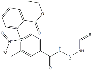 ethyl 4-(2-(3-methyl-4-nitrobenzoyl)hydrazinecarbothioamido)benzoate Struktur