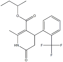 sec-butyl 2-methyl-6-oxo-4-(2-(trifluoromethyl)phenyl)-1,4,5,6-tetrahydropyridine-3-carboxylate Struktur