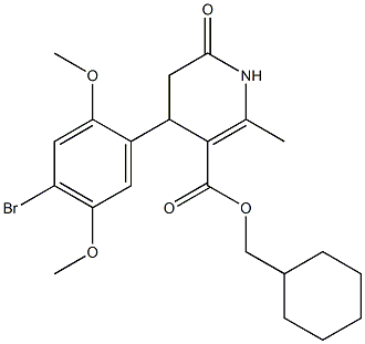 cyclohexylmethyl 4-(4-bromo-2,5-dimethoxyphenyl)-2-methyl-6-oxo-1,4,5,6-tetrahydropyridine-3-carboxylate Struktur