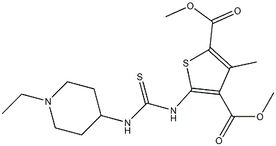 dimethyl 5-(3-(1-ethylpiperidin-4-yl)thioureido)-3-methylthiophene-2,4-dicarboxylate Struktur