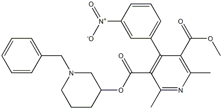 3-(1-benzylpiperidin-3-yl) 5-methyl 2,6-dimethyl-4-(3-nitrophenyl)pyridine-3,5-dicarboxylate Struktur