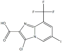 3-Chloro-6-iodo-8-trifluoromethyl-imidazo[1,2-a]pyridine-2-carboxylic acid Struktur