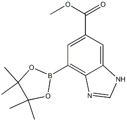 7-(4,4,5,5-Tetramethyl-[1,3,2]dioxaborolan-2-yl)-3H-benzoimidazole-5-carboxylic acid methyl ester Struktur