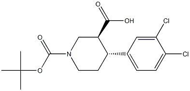 (3S,4R)-1-(tert-butoxycarbonyl)-4-(3,4-dichlorophenyl)piperidine-3-carboxylic acid Struktur