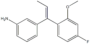 (E)-3-(1-(4-fluoro-2-methoxyphenyl)prop-1-enyl)aniline Struktur