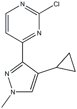 2-chloro-4-(4-cyclopropyl-1-methyl-1H-pyrazol-3-yl)pyrimidine Struktur