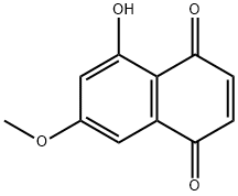 5-hydroxy-7-methoxynaphthalene-1,4-dione Struktur