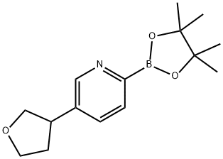 5-(tetrahydrofuran-3-yl)-2-(4,4,5,5-tetramethyl-1,3,2-dioxaborolan-2-yl)pyridine Struktur