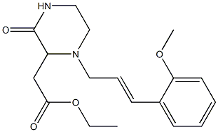 (E)-ethyl 2-(1-(3-(2-methoxyphenyl)allyl)-3-oxopiperazin-2-yl)acetate Struktur