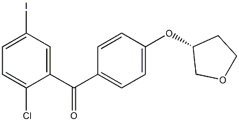 (R)-(2-Chloro-5-iodophenyl)(4-(tetrahydrofuran-3-yloxy)phenyl)methanone Structure