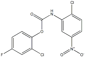 2-CHLORO-4-FLUOROPHENYL N-(2-CHLORO-5-NITROPHENYL)CARBAMATE Struktur