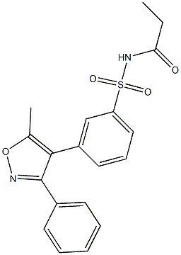 N-(3-(5-methyl-3-phenylisoxazol-4-yl)phenylsulfonyl)propionamide Struktur