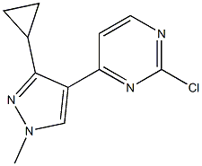 2-chloro-4-(3-cyclopropyl-1-methyl-1H-pyrazol-4-yl)pyrimidine Struktur