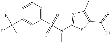 4-methyl-2-(N-methyl-3-(trifluoromethyl)phenylsulfonamido)thiazole-5-carboxylic acid Struktur