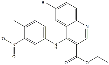 6-Bromo-4-(4-methyl-3-nitro-phenylamino)-quinoline-3-carboxylic acid ethyl ester Struktur