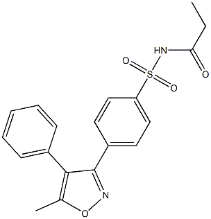 N-((4-(5-methyl-4-phenylisoxazol-3-yl)phenyl)sulfonyl)propionamide Struktur