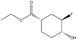 ethyl (1S,3R,4R)-3-fluoro-4-hydroxycyclohexane-1-carboxylate Struktur