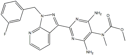 methyl (4,6-diamino-2-(1-(3-fluorobenzyl)-1H-pyrazolo[3,4-b] pyridin-3-yl)pyrimidin-5-yl)(methyl)carbamate Struktur