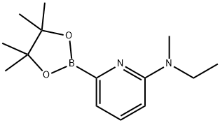 N-ethyl-N-methyl-6-(4,4,5,5-tetramethyl-1,3,2-dioxaborolan-2-yl)pyridin-2-amine Struktur