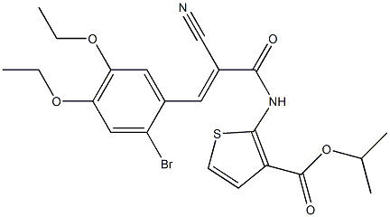 (E)-isopropyl 2-(3-(2-bromo-4,5-diethoxyphenyl)-2-cyanoacrylamido)thiophene-3-carboxylate Struktur