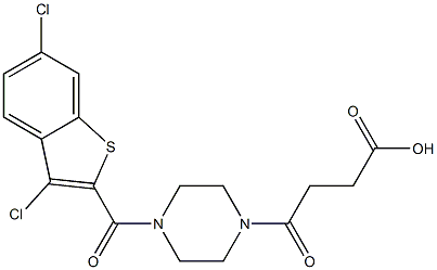 4-(4-(3,6-dichlorobenzo[b]thiophene-2-carbonyl)piperazin-1-yl)-4-oxobutanoic acid Struktur