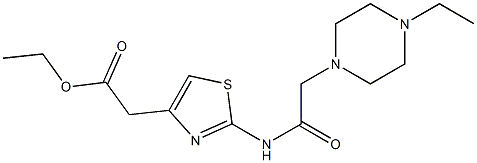 ethyl 2-(2-(2-(4-ethylpiperazin-1-yl)acetamido)thiazol-4-yl)acetate Struktur