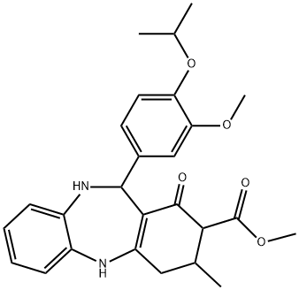 methyl 11-(4-isopropoxy-3-methoxyphenyl)-3-methyl-1-oxo-2,3,4,5,10,11-hexahydro-1H-dibenzo[b,e][1,4]diazepine-2-carboxylate Struktur