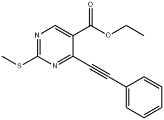 Ethyl 2-(methylthio)-4-(phenylethynyl)pyrimidine-5-carboxylate Struktur