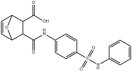 3-((4-(N-phenylsulfamoyl)phenyl)carbamoyl)-7-oxabicyclo[2.2.1]hept-5-ene-2-carboxylic acid Struktur