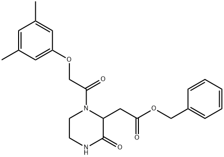 benzyl {1-[(3,5-dimethylphenoxy)acetyl]-3-oxo-2-piperazinyl}acetate Struktur