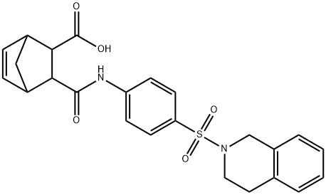 3-((4-((3,4-dihydroisoquinolin-2(1H)-yl)sulfonyl)phenyl)carbamoyl)bicyclo[2.2.1]hept-5-ene-2-carboxylic acid Struktur