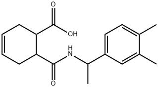 6-((1-(3,4-dimethylphenyl)ethyl)carbamoyl)cyclohex-3-enecarboxylic acid Struktur