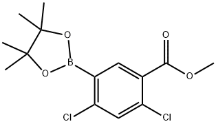 methyl 2,4-dichloro-5-(4,4,5,5-tetramethyl-1,3,2-dioxaborolan-2-yl)benzoate Struktur