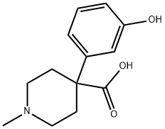 4-(3-Hydroxyphenyl)-1-methylpiperidine-4-carboxylic acid Struktur